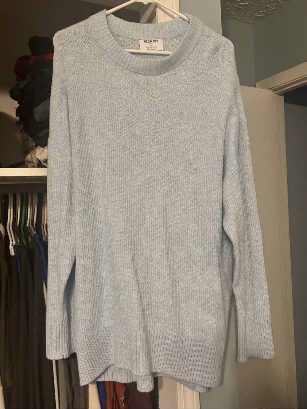 Old Navy Pale Blue Ribbed Crewneck Sweater
